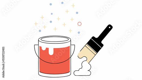 Paint Can and Brush, Fresh Coat, Home Improvement