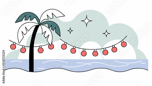 Tropical Christmas Palm Tree Lights