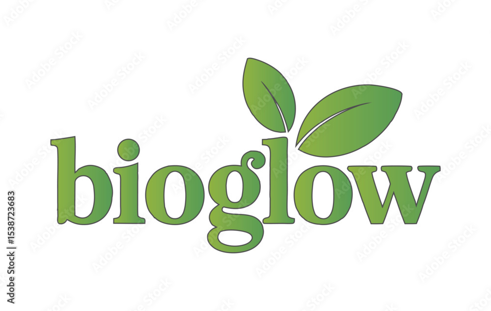 Fototapeta premium Bioglow Logo Featuring Organic Leaves