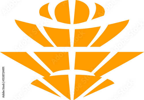 Orange World abstract concept design. retro futuristic design element. Vector de un mundo en concepto abstracto.