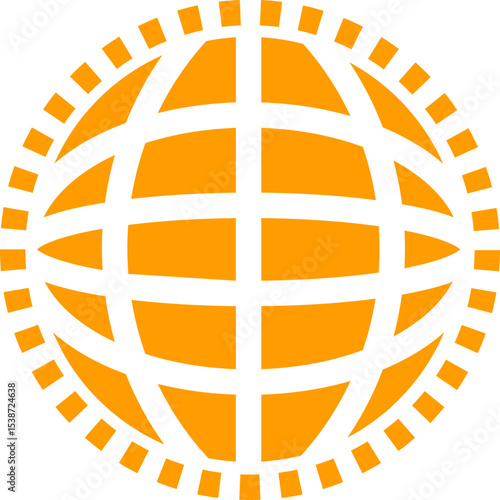 Orange World abstract concept design. retro futuristic design element. Vector de un mundo en concepto abstracto.