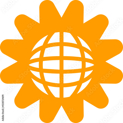 Orange World abstract concept design. retro futuristic design element. Vector de un mundo en concepto abstracto.