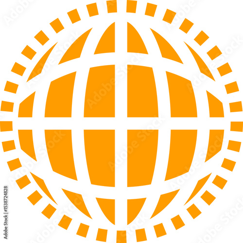 Orange World abstract concept design. retro futuristic design element. Vector de un mundo en concepto abstracto.