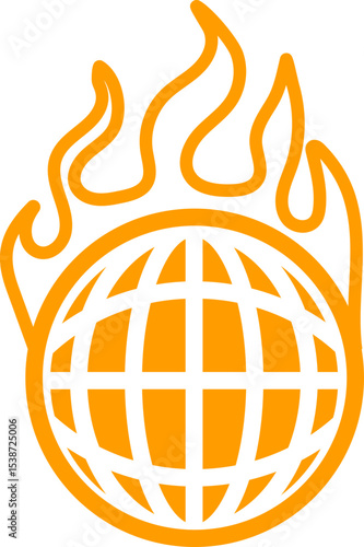 Orange World abstract concept design. retro futuristic design element. Vector de un mundo en concepto abstracto.