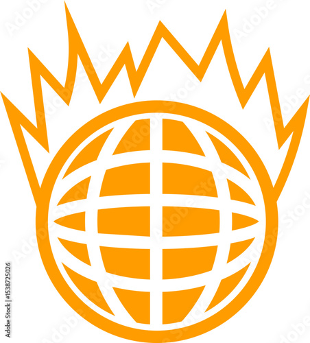 Orange World abstract concept design. retro futuristic design element. Vector de un mundo en concepto abstracto.