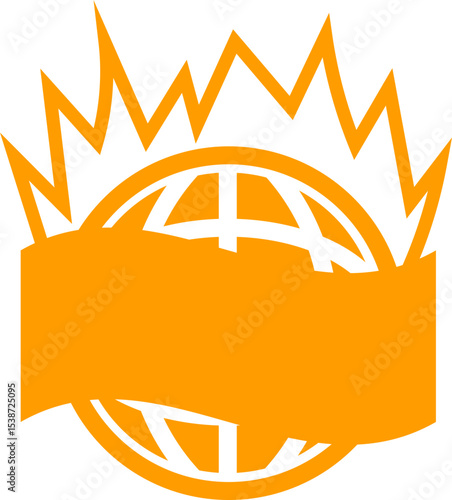 Orange World abstract concept design. retro futuristic design element. Vector de un mundo en concepto abstracto.
