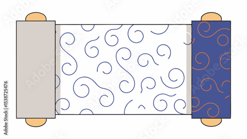 Rolled Wallpaper Samples with Swirl Patterns