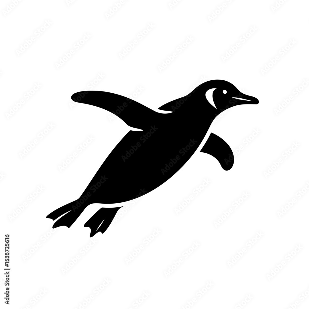 Fototapeta premium Penguin Silhouette Flightless Bird In
