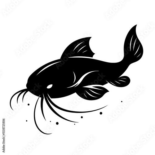Catfish Silhouette Stylish Fish Graphic