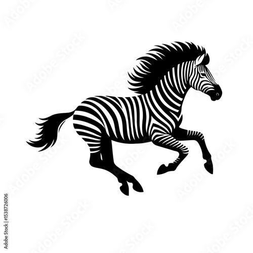 Striped Zebra In Motion Wildlife