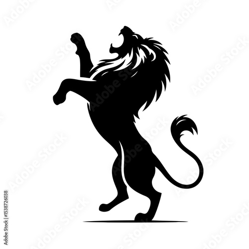 Lion Silhouette Powerful Strength And Royalty