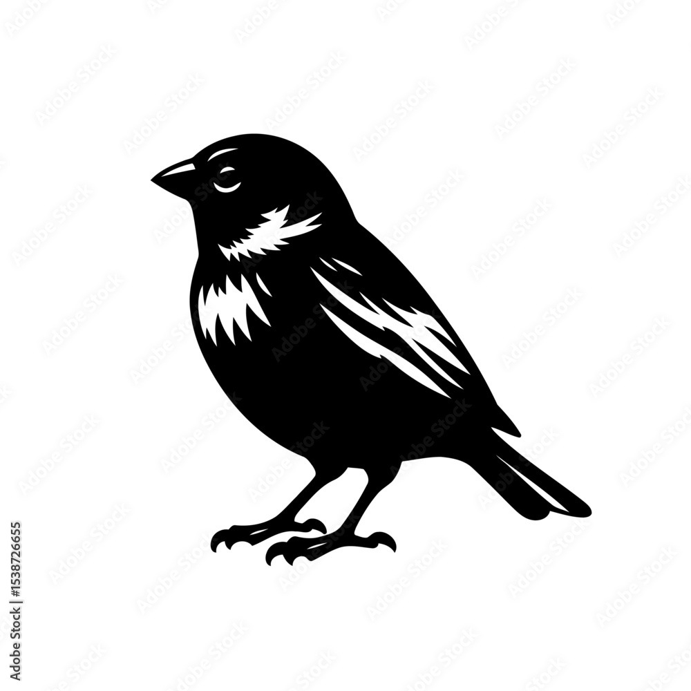 Fototapeta premium Elegant Sparrow Silhouette Minimalist Bird