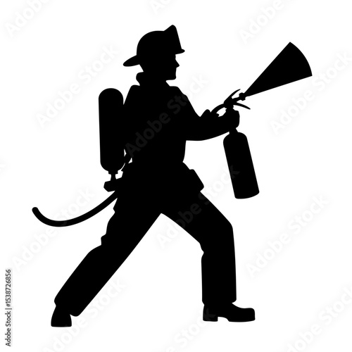 Firefighter Silhouette Courage Bravery And Emergency Response