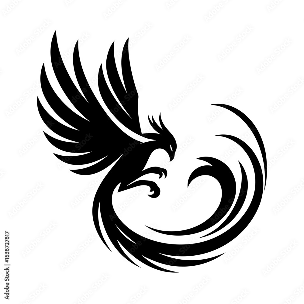 Fototapeta premium Phoenix Vector Of Mythical Bird In Flight