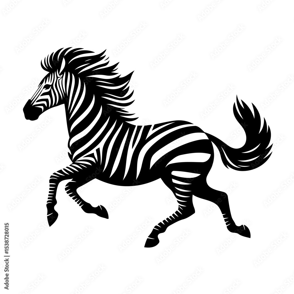 Striped Zebra In Motion Graphic Striped Zebra In Motion Graphic
