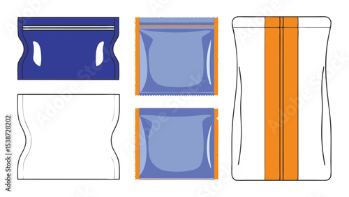 Packaging Mockup Variety of Zipper Bags and Pouches