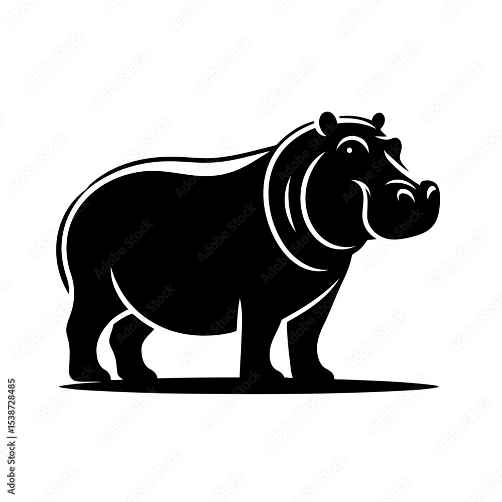 Fototapeta premium Hippopotamus Silhouette Stunning Vector Graphic