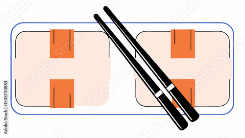Sushi Bento Box with Chopsticks