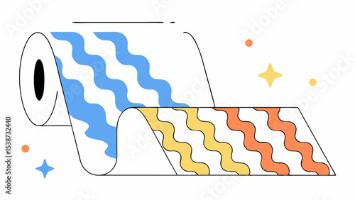Colorful Wavy Pattern on a Roll