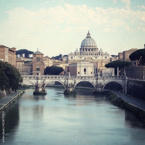 Roman cityscape, Vatican City, Tiber River