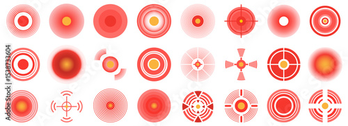 Pain circles  icon set 