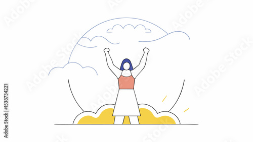 Woman Celebrating Success, Achieving Goals