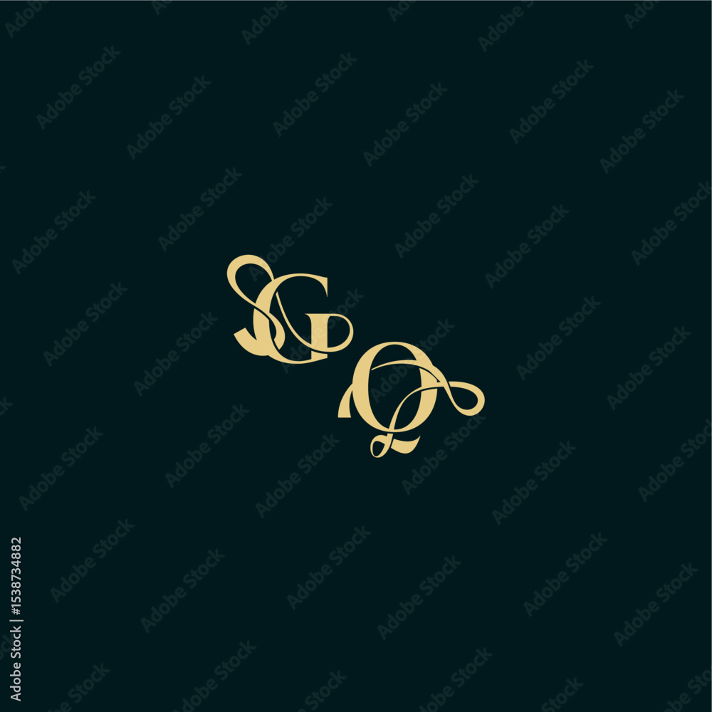 wedding logo initial bold concept design letter elegant and curvy style monogram GQ wedding logo initial bold concept design letter elegant and curvy style monogram GQ
