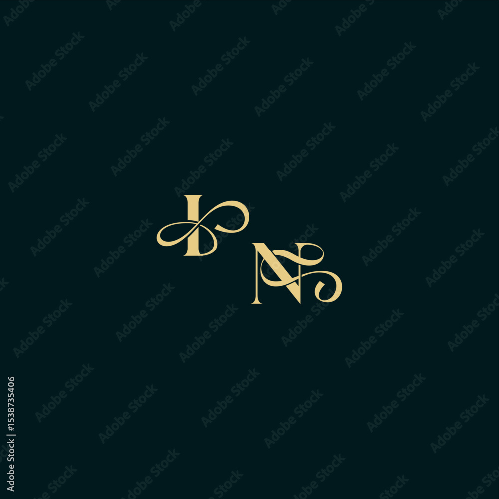 wedding logo initial bold concept design letter elegant and curvy style monogram IN wedding logo initial bold concept design letter elegant and curvy style monogram IN
