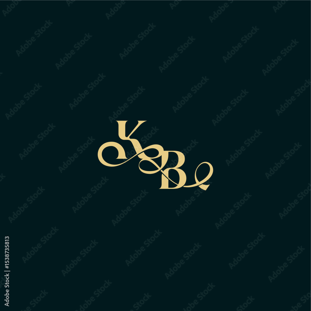 wedding logo initial bold concept design letter elegant and curvy style monogram KB wedding logo initial bold concept design letter elegant and curvy style monogram KB