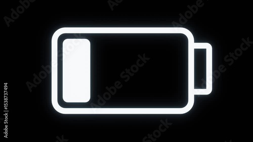 Battery Charging and Discharging Animated Icon, Looping video