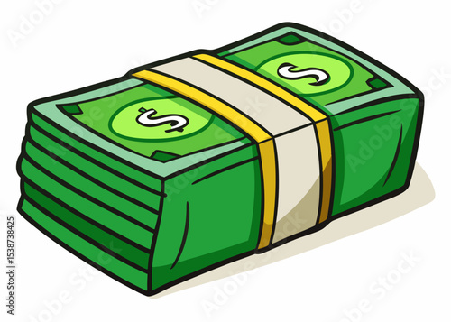 3D Stack of Euro notes Minimalist concept vector illustration