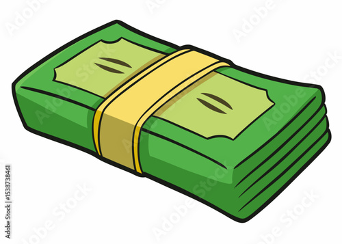 3D Stack of Euro notes Minimalist concept vector illustration