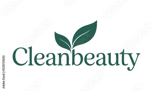Cleanbeauty logo featuring leaves, promoting natural beauty.