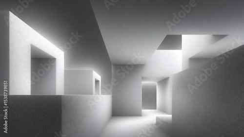 Wallpaper Mural Abstract Architectural Interior: Light and Shadow Play in a Modern Space Torontodigital.ca