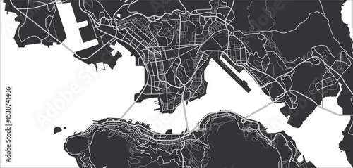 Layered editable vector illustration outline of HongKong,China.