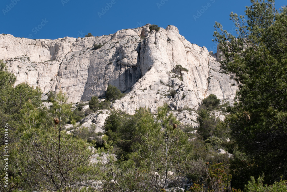 Fototapeta premium Coastal environments from the Mediterranean coast. Shot during 3 days of hiking in the Calanques, south of France, close to Marseille.