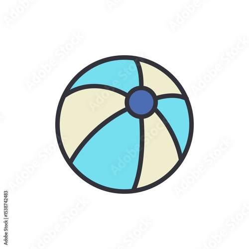 Stylized Beach Ball Icon With Rounded Segments For Summer Fun