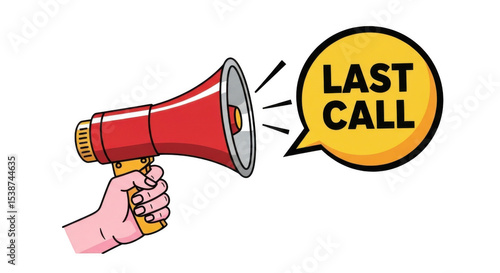 Last Call PNG Clipart Vector Graphic for Urgent Announcement Design