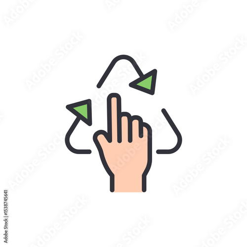 Hand Selecting Recycling Icon For A Green And Sustainable Future