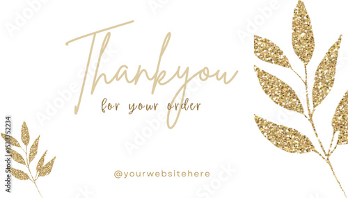 Gold Leafs Thankyou Card