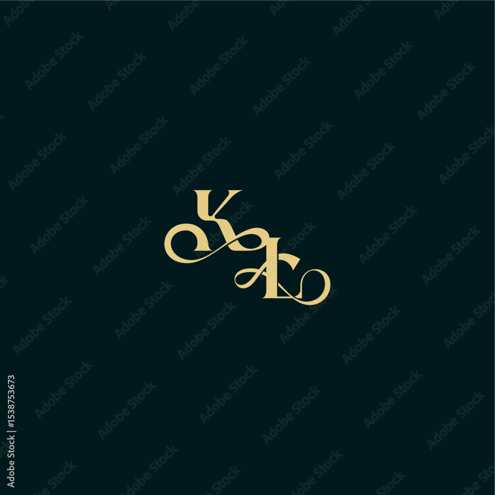 wedding logo initial bold concept design letter elegant and curvy style monogram KL wedding logo initial bold concept design letter elegant and curvy style monogram KL
