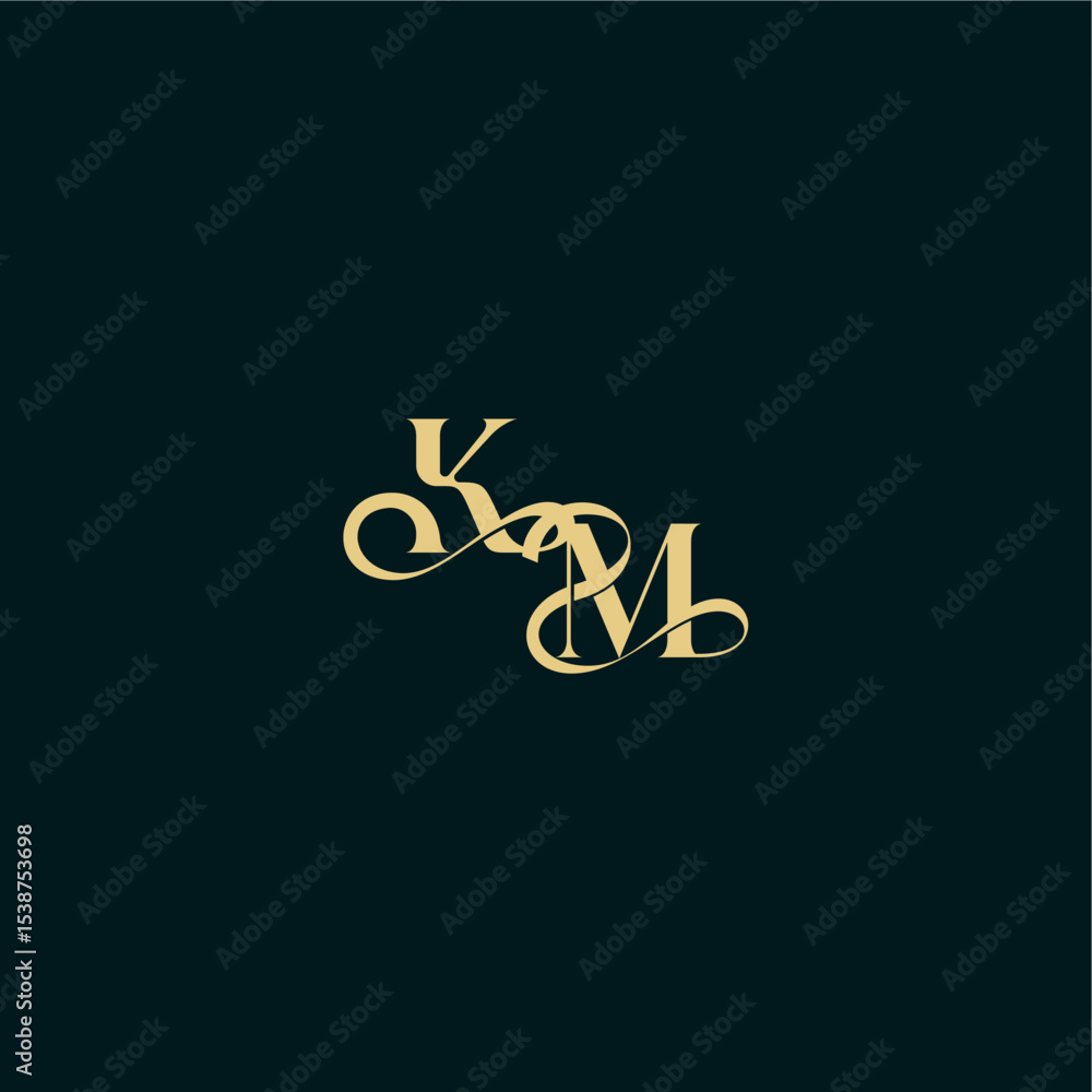 wedding logo initial bold concept design letter elegant and curvy style monogram KM wedding logo initial bold concept design letter elegant and curvy style monogram KM