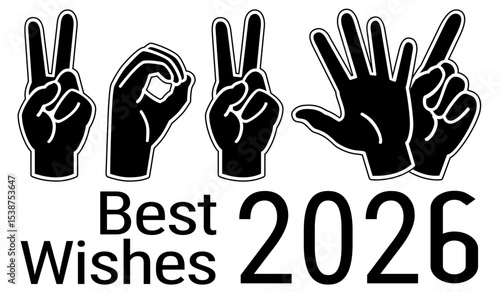 BEST WISHES 2026 mains langage des sourd rébus 3