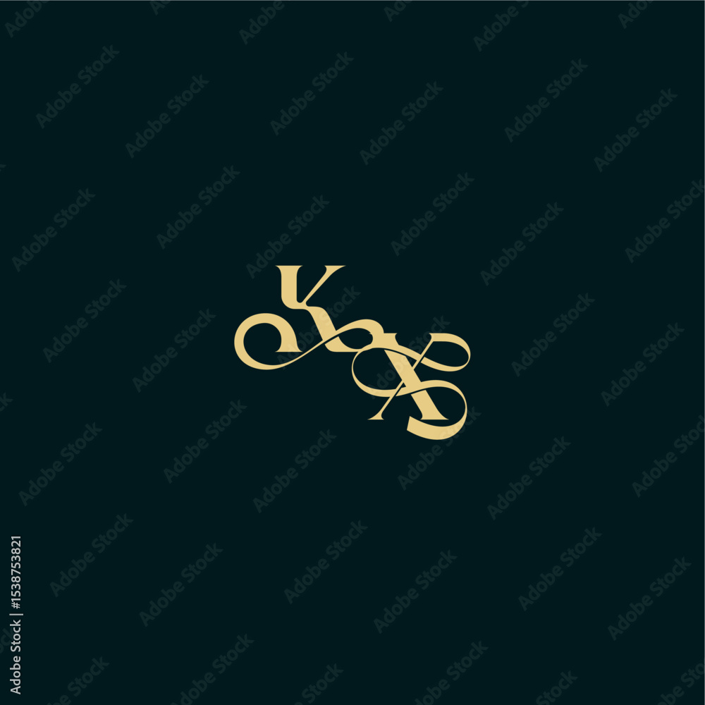 wedding logo initial bold concept design letter elegant and curvy style monogram KX wedding logo initial bold concept design letter elegant and curvy style monogram KX