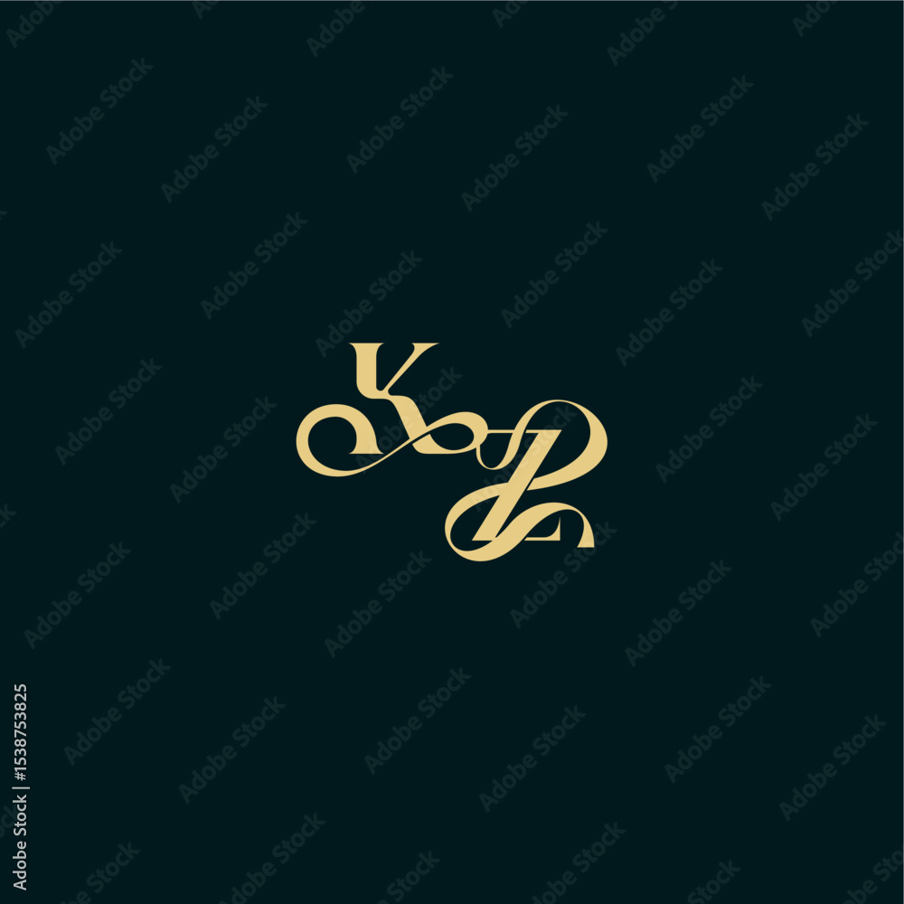 wedding logo initial bold concept design letter elegant and curvy style monogram KZ wedding logo initial bold concept design letter elegant and curvy style monogram KZ
