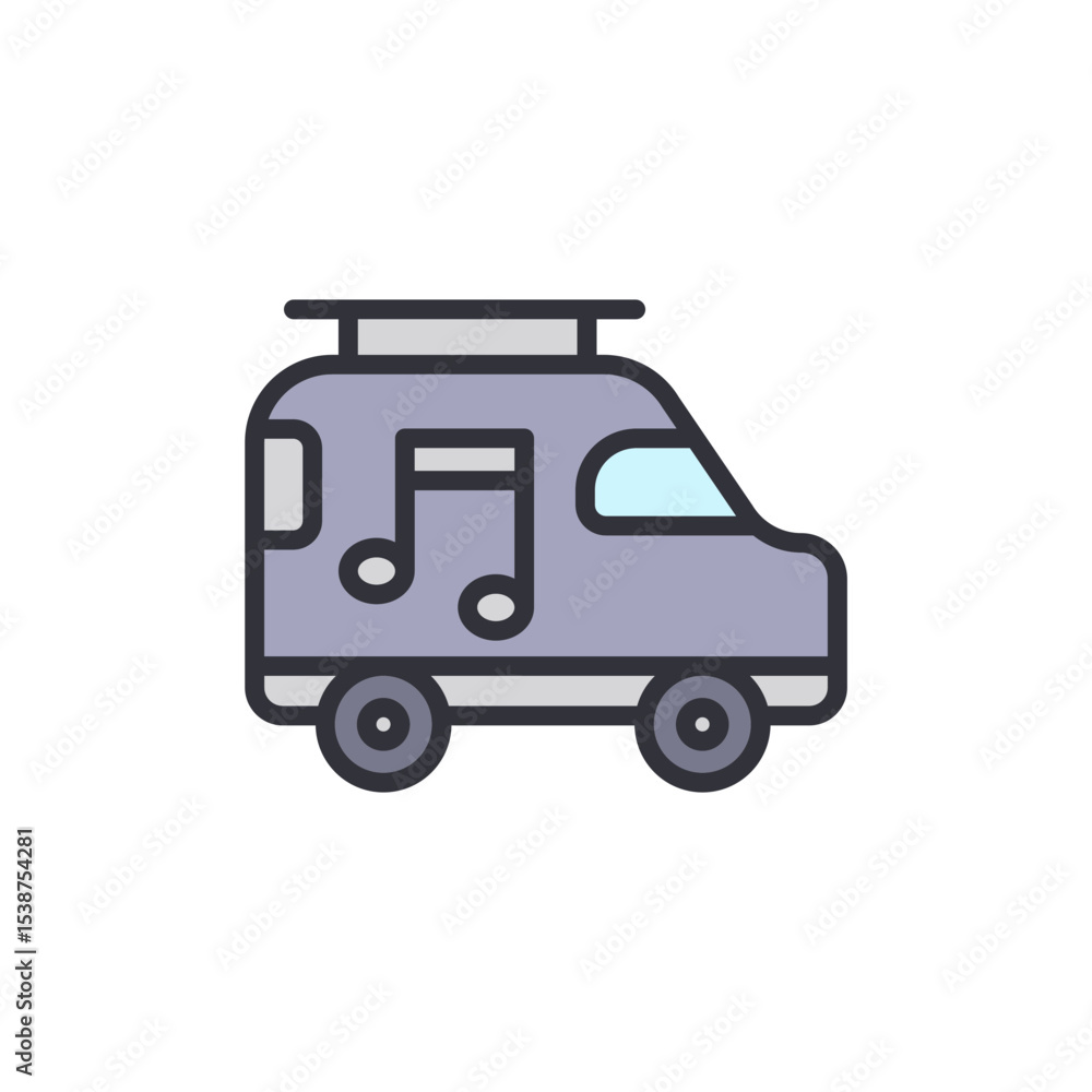 Musical Journey On Wheels An Illustration Of A Recreational Vehicle Musical Journey On Wheels An Illustration Of A Recreational Vehicle