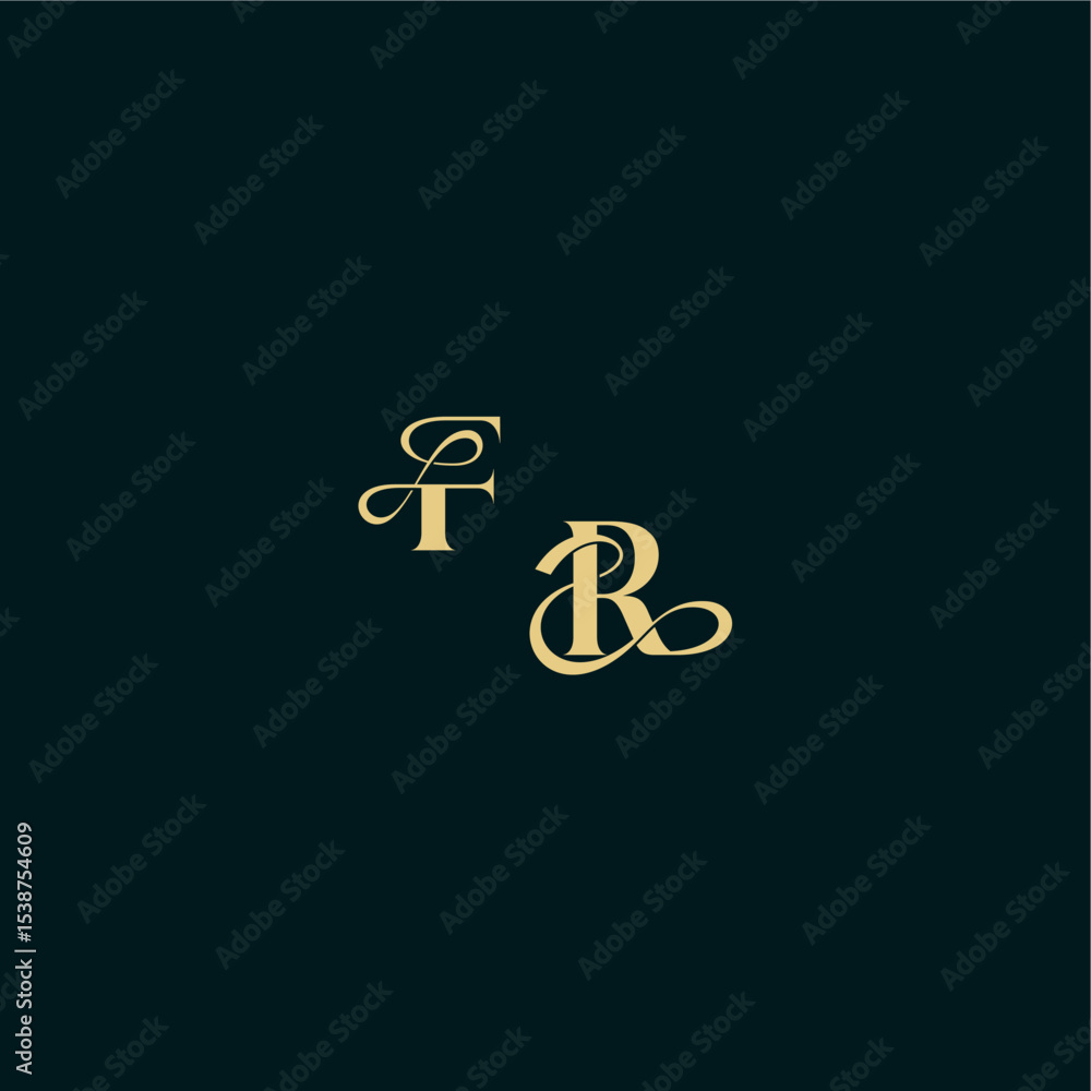 wedding logo initial FR elegant and curvy style monogram bold concept design letter wedding logo initial FR elegant and curvy style monogram bold concept design letter