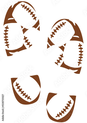 trace pas chaussure foot americain usa rugby empreinte ballon