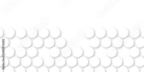 White tiles wall. round marble textures, ball tiles. Top view pavement circle block white texture with seamless patterns floor background. Air Bubble wrap texture background. Textured Background.