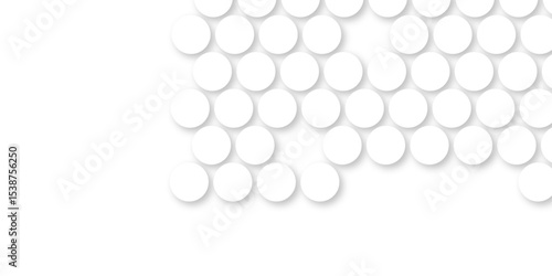 White tiles wall. round marble textures, ball tiles. Top view pavement circle block white texture with seamless patterns floor background. Air Bubble wrap texture background. Textured Background.